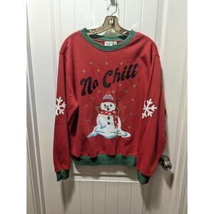 Mighty Fine Women's "No Chill" Snowman Ugly Christmas Sweatshirt Size XL